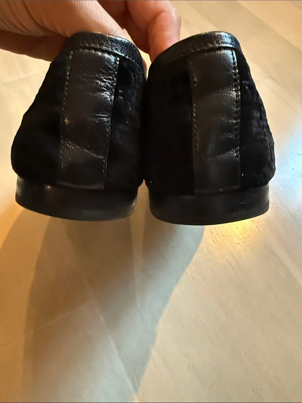 Men’s Gucci Black Velvet Horsebit Loafers with Gold Hardware Size 8 1/2